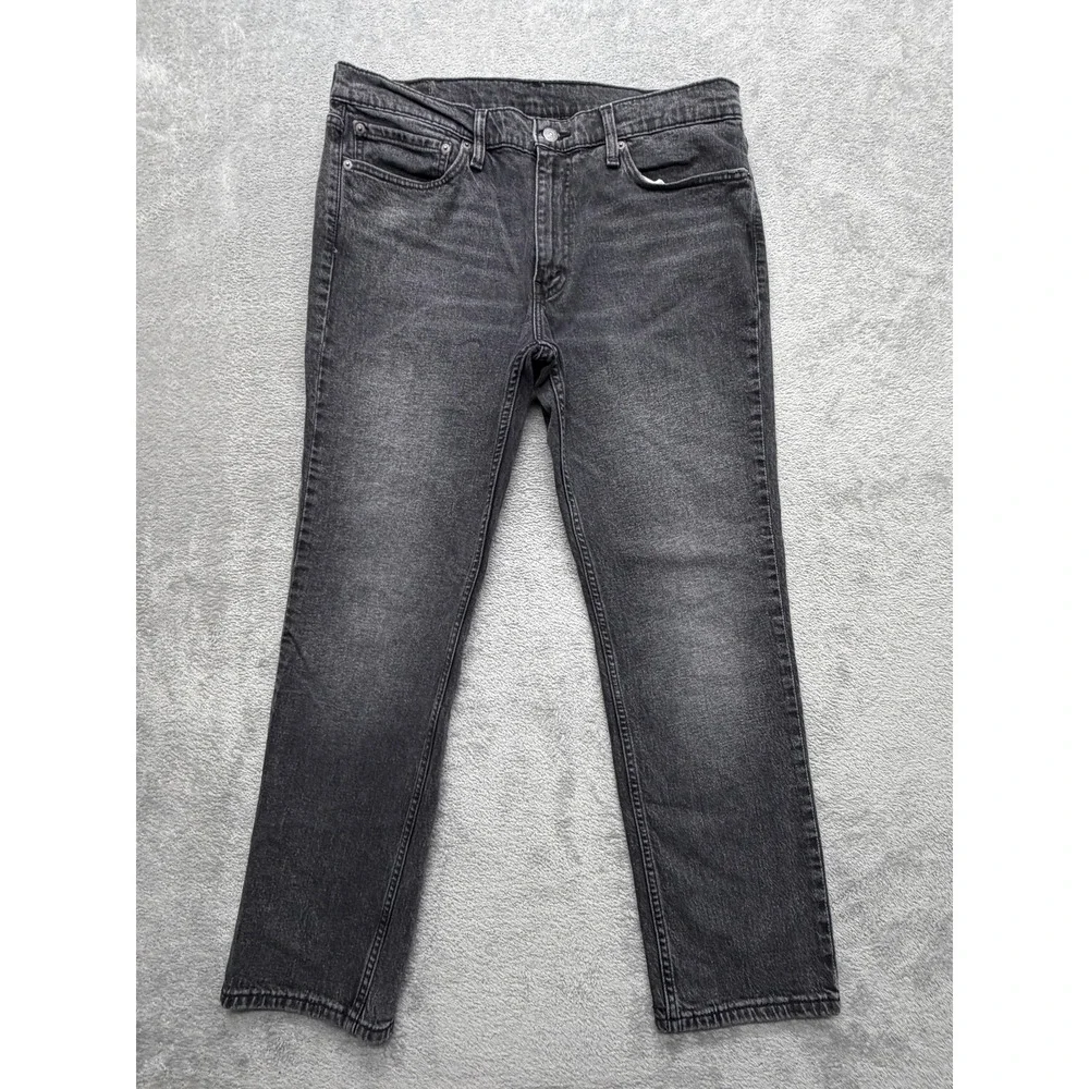 Levis 511 Jeans Mens Measured 36x29 Gray Slim Tapered Charcoal Wash Zip Fly‎